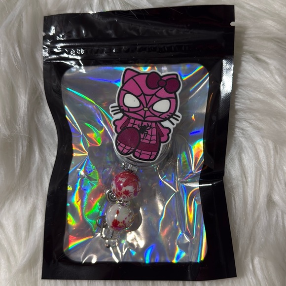 Pink Hello Kitty Spider-Man Badge Reel - Picture 1 of 1